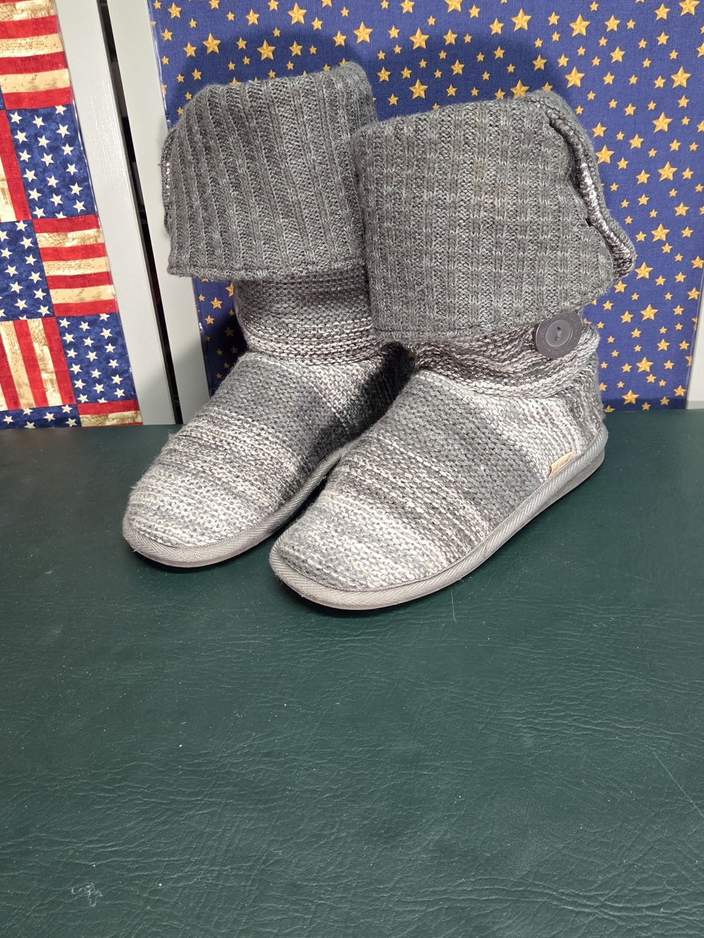 **Muk Luks Gray Knit Button-Accent Winter Boots** - Picture 8 of 9